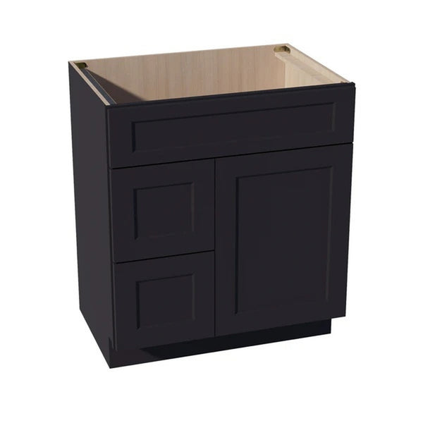 Shaker Vanity Drawer Cabinet 30" (VSD3021L) · Ardelle - Ebony - Hero