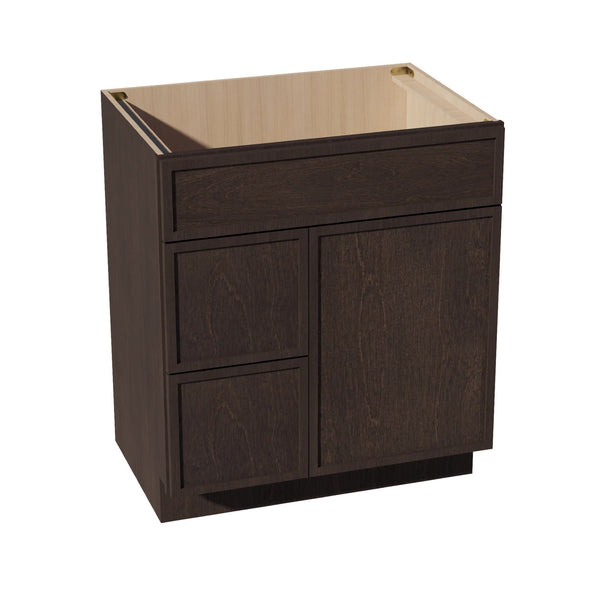 Slim Shaker Vanity Drawer Cabinet 30" (VSD3021L) · Slim in Mocha