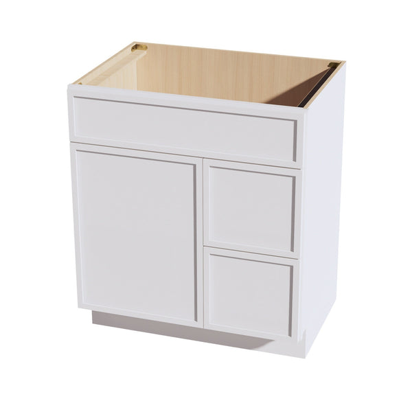 Slim Shaker Vanity Drawer Cabinet 30" (VSD3021R) · Slim - Frost - Hero