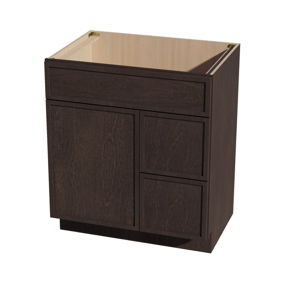 Slim Shaker Vanity Drawer Cabinet 30" (VSD3021R) · Slim in Mocha