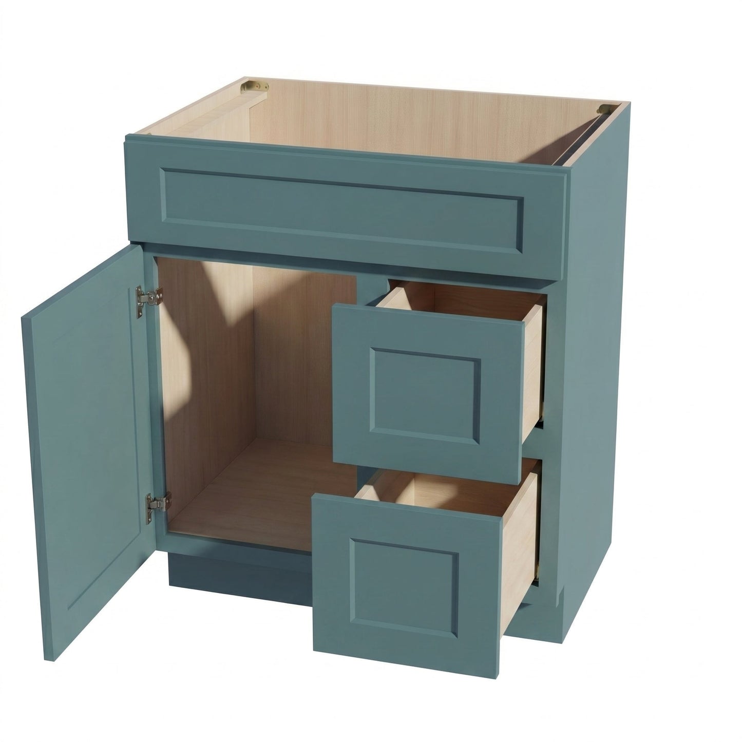 Shaker Vanity Drawer Cabinet 30" (VSD3021R) · Tallis - Fairy Green - Interior