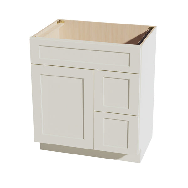 Shaker Vanity Drawer Cabinet 30" (VSD3021R) · Tallis - Swan White - Hero