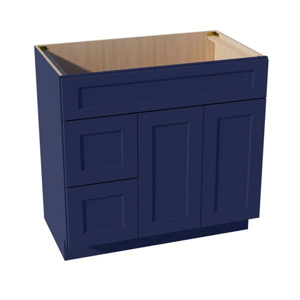 Shaker Vanity Drawer Cabinet 36" (VSD3621L) · Ardelle in Blue