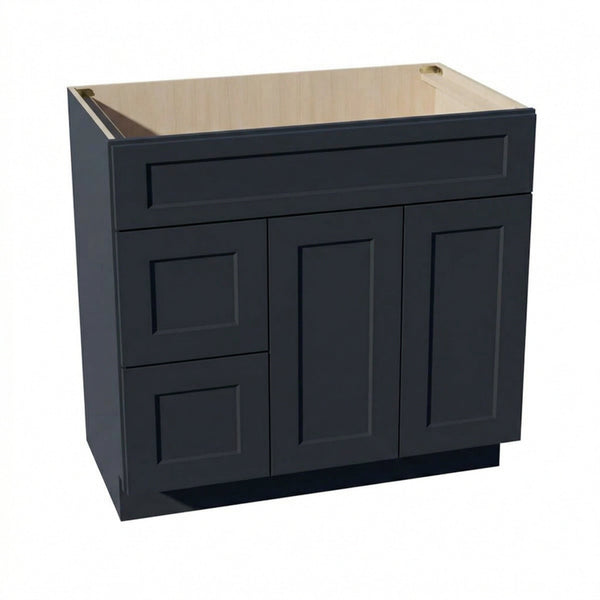 Shaker Vanity Drawer Cabinet 36" (VSD3621L) · Ardelle - Ebony - Hero