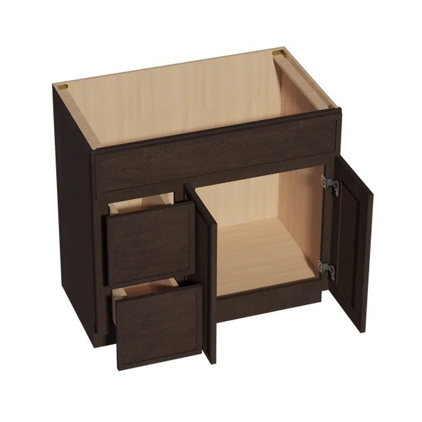 Quik Cabinets VSD3621L Slim Mocha - Interior