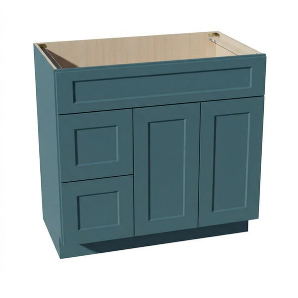 Shaker Vanity Drawer Cabinet 36" (VSD3621L) · Tallis - Fairy Green - Hero