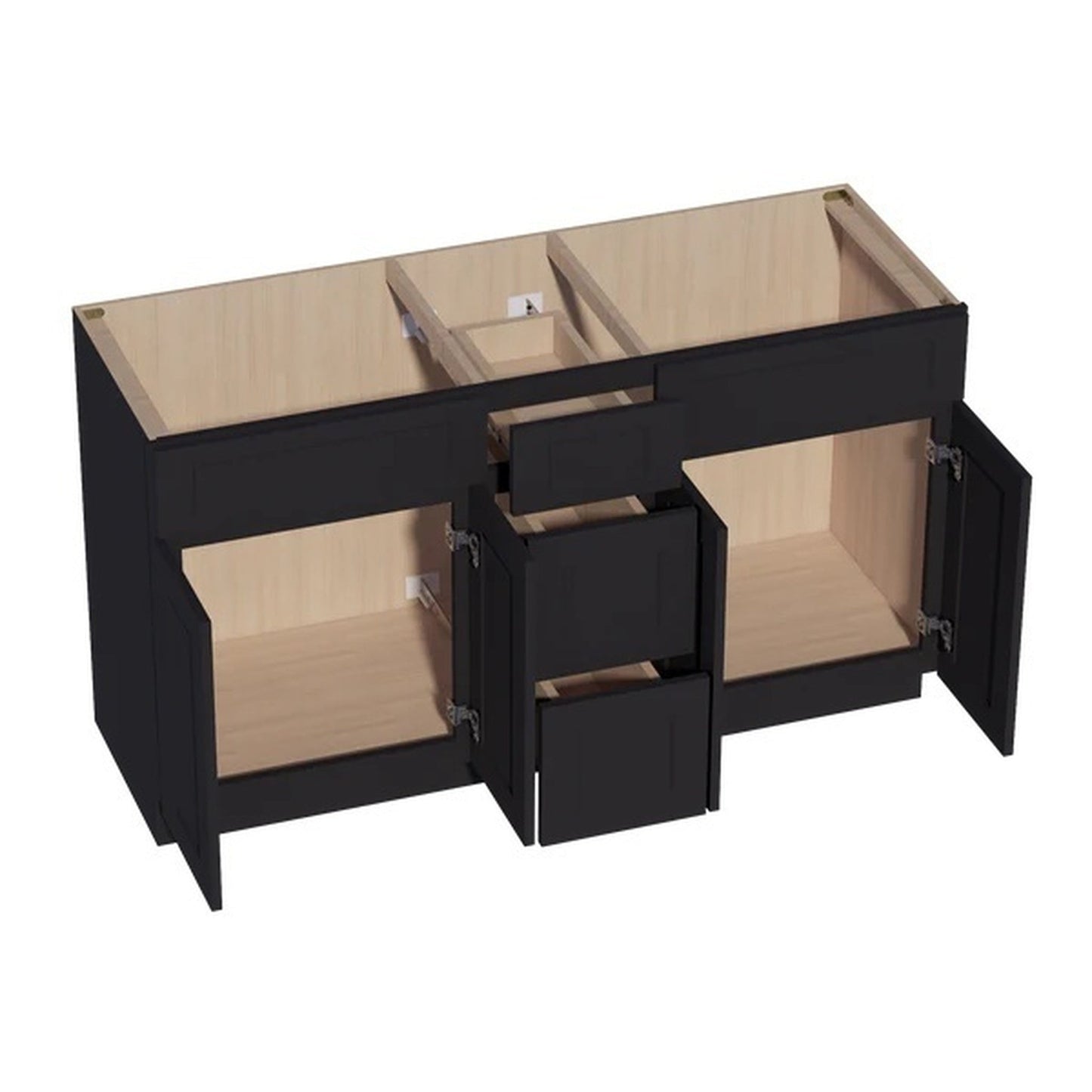 Quik Cabinets VSD60DOUBLE Ardelle Ebony - Interior