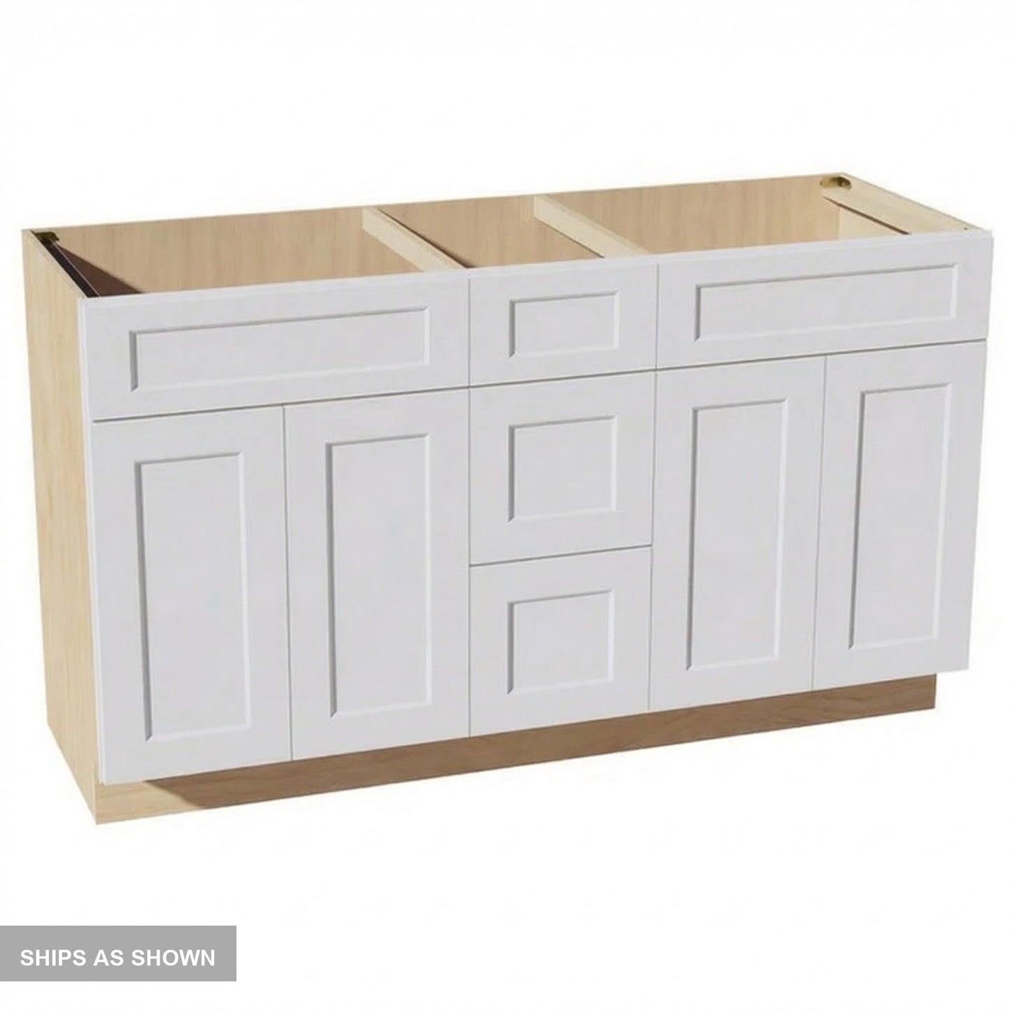 Quik Cabinets VSD60DOUBLE Ardelle White - Flatpack
