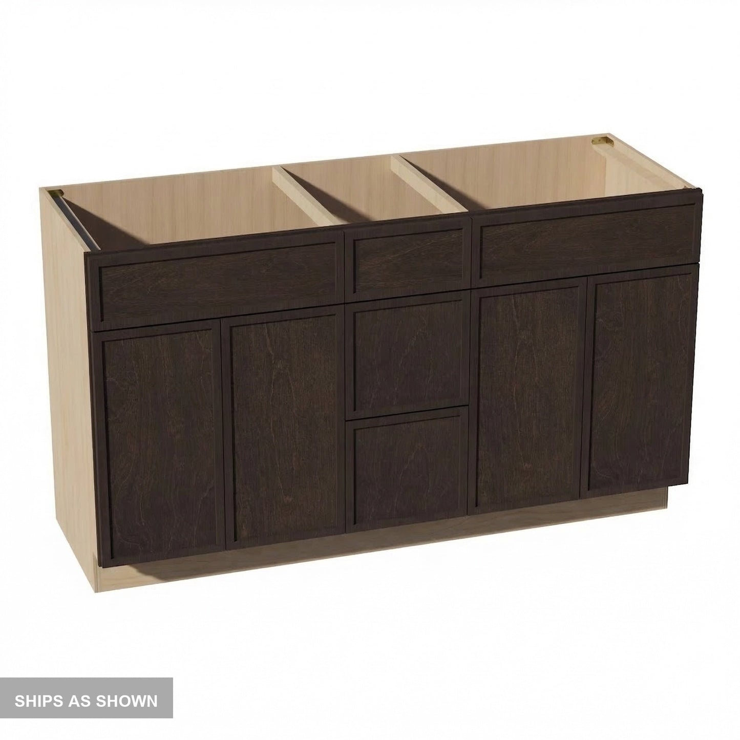 Quik Cabinets VSD60DOUBLE Slim Mocha - Flatpack