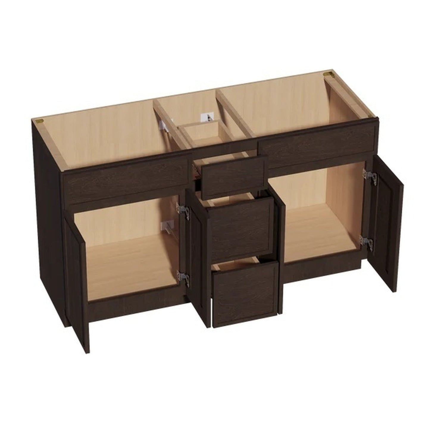 Quik Cabinets VSD60DOUBLE Slim Mocha - Interior