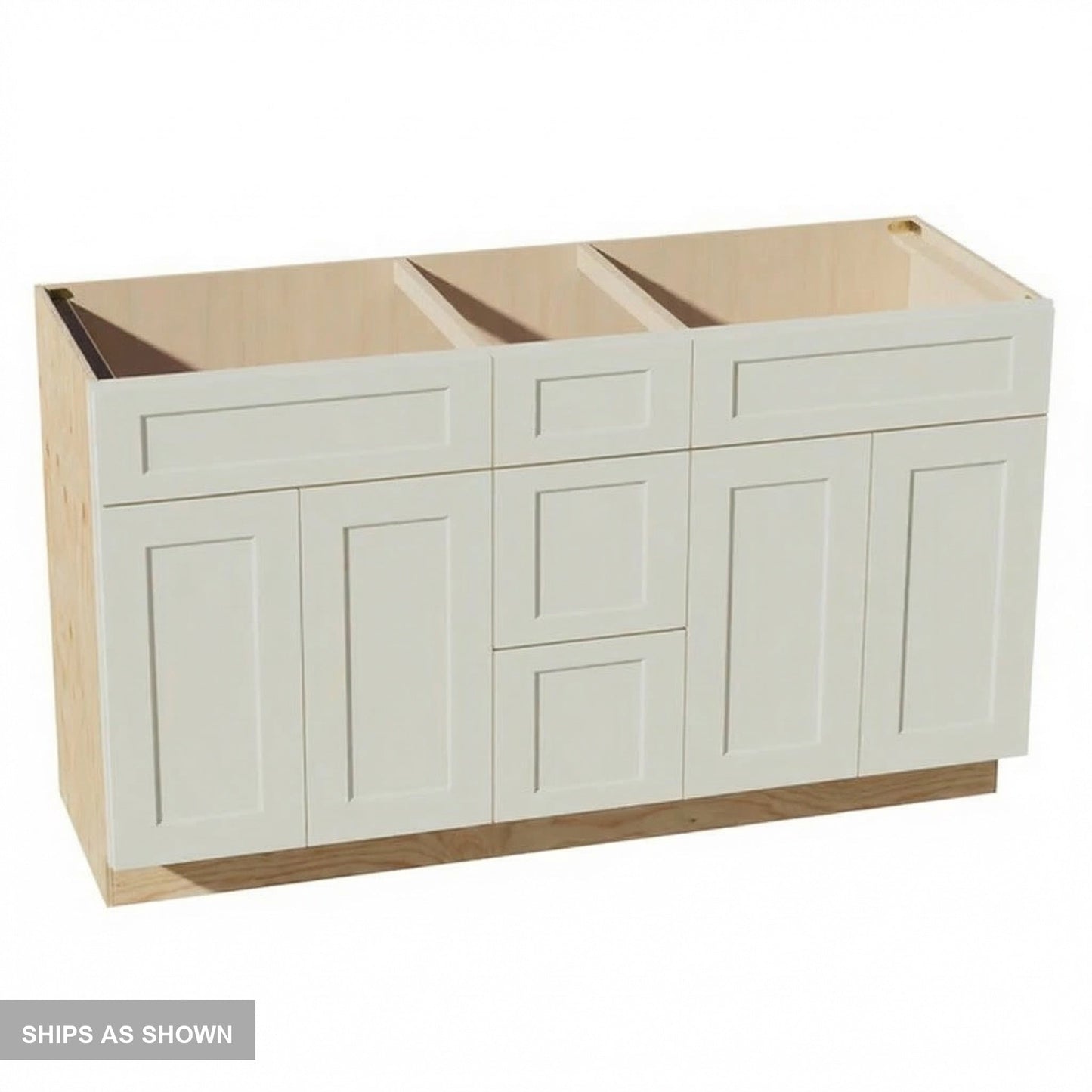Quik Cabinets VSD60DOUBLE Tallis Swan White - Flatpack