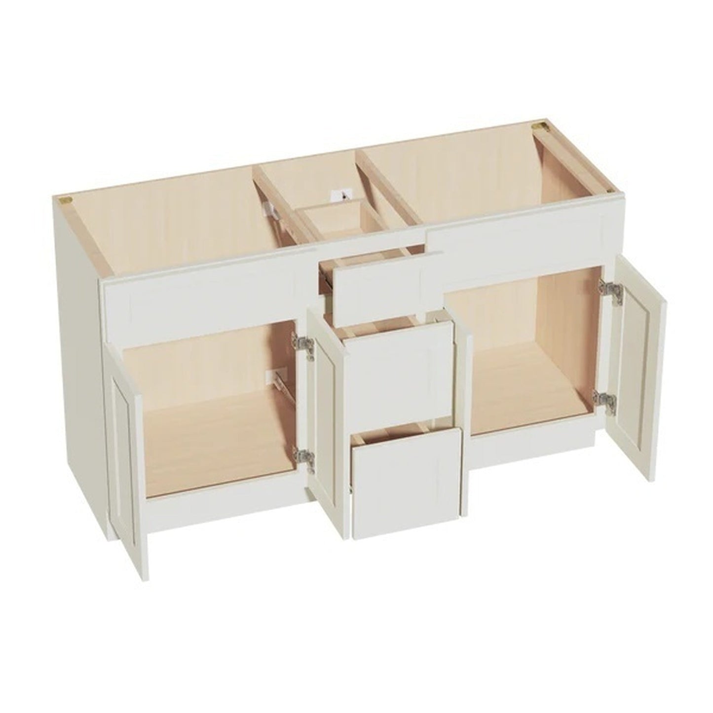 Quik Cabinets VSD60DOUBLE Tallis Swan White - Interior
