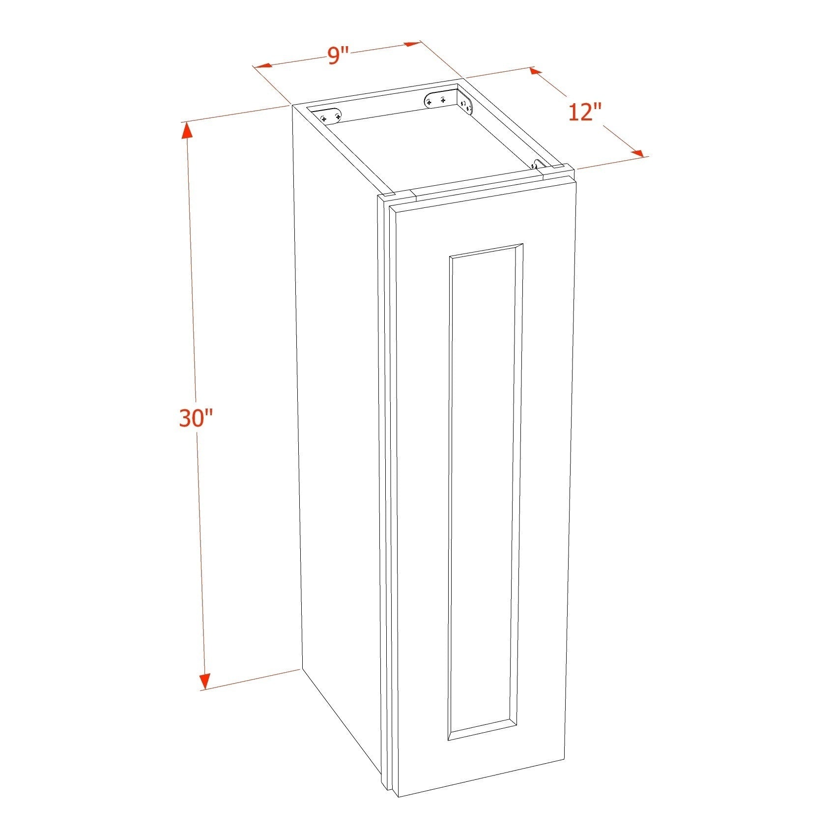 Slim Shaker Wall Cabinet 9" (W0930) · Slim