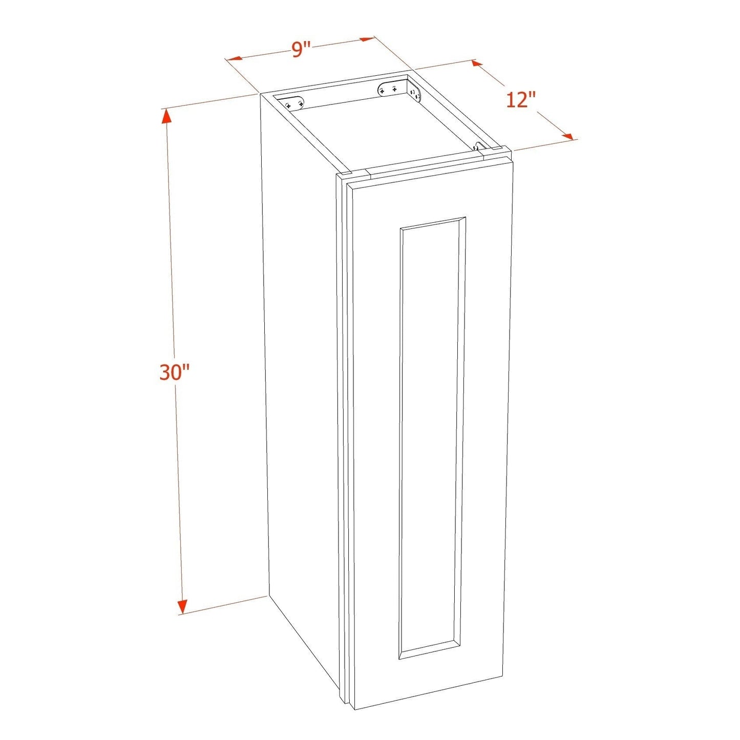 Quik Cabinets W0930 Slim Mocha - Dimensions