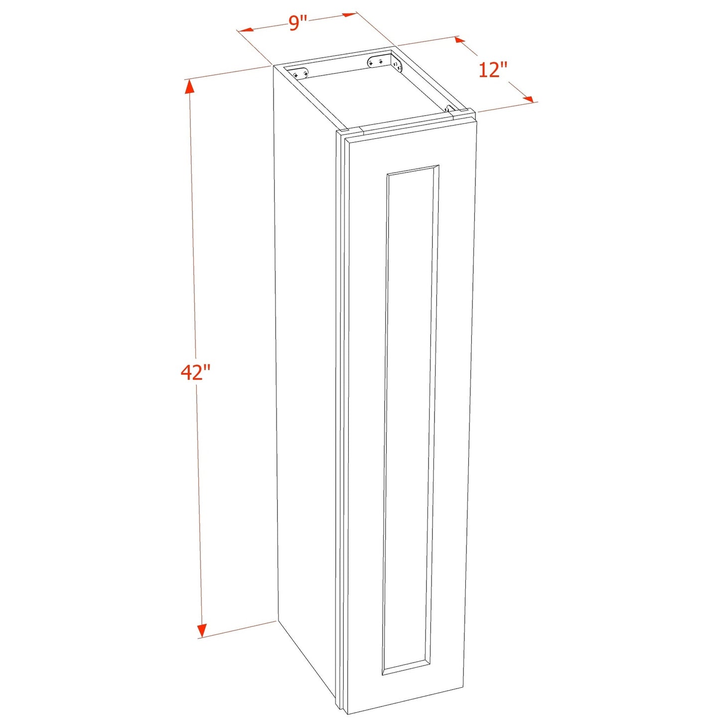 Quik Cabinets W0942 Tallis Swan White - Dimensions