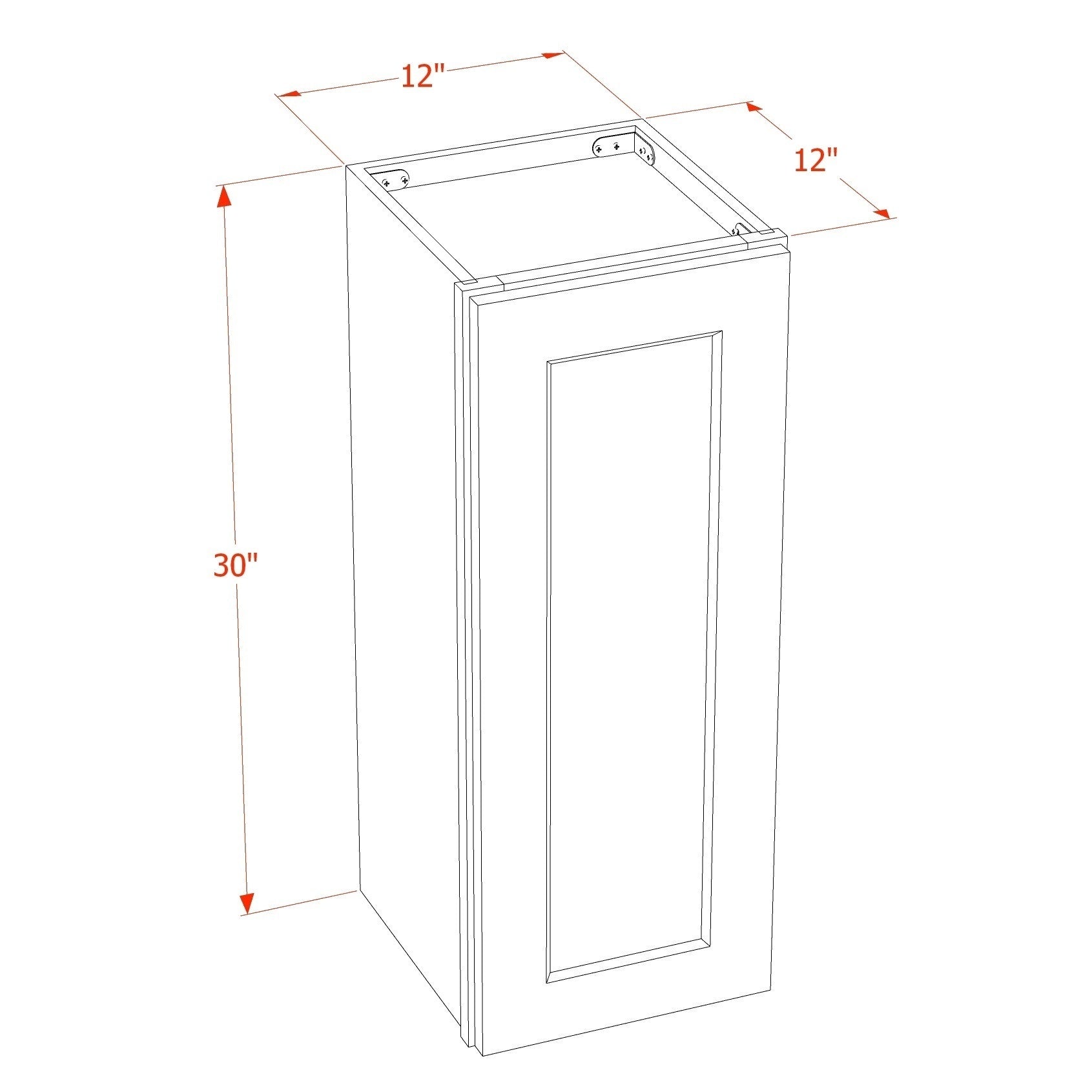 Shaker Glass Door Wall Cabinet 12" (W1230GD) · Ardelle