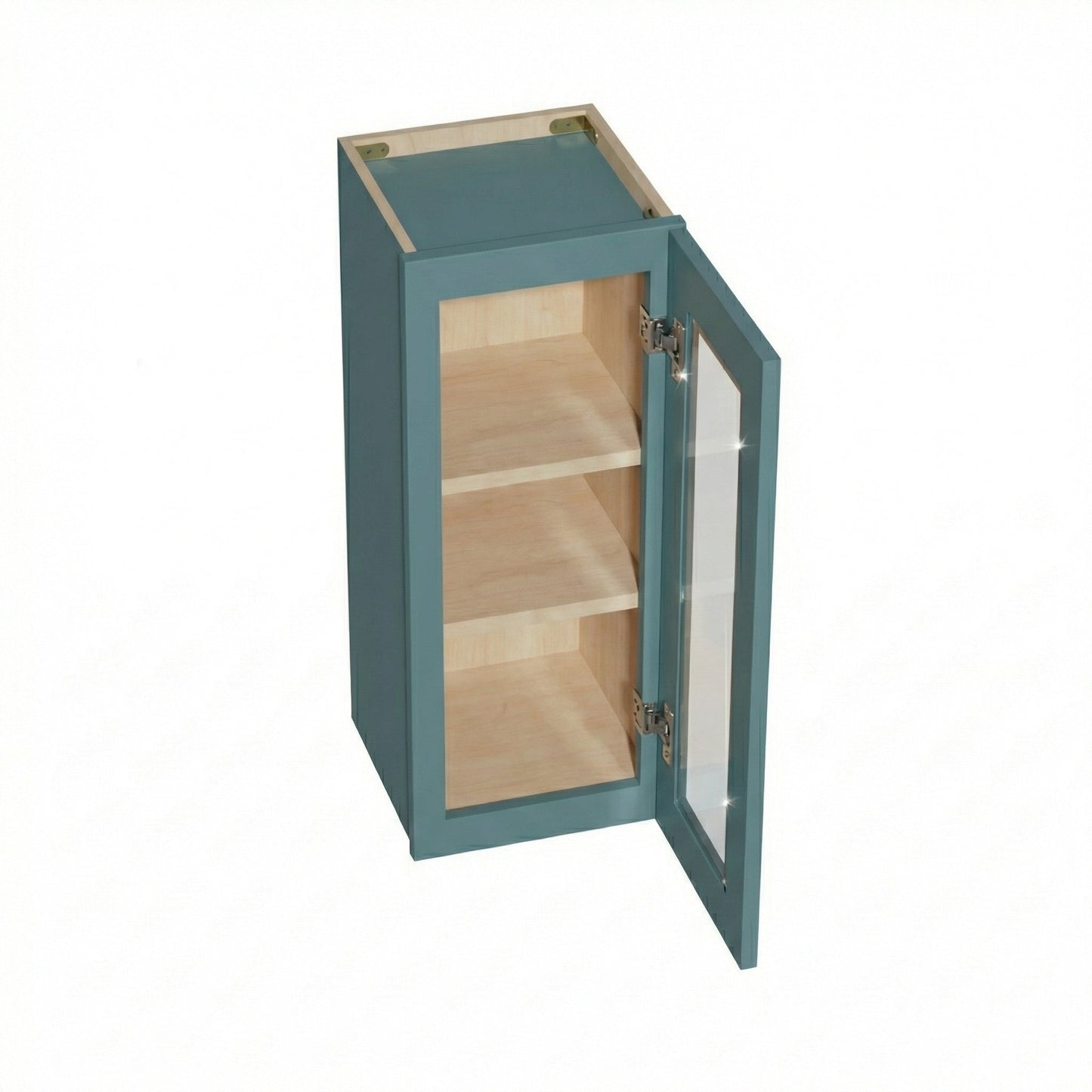 Shaker Glass Door Wall Cabinet 12" (W1230GD) · Tallis - Fairy Green - Interior