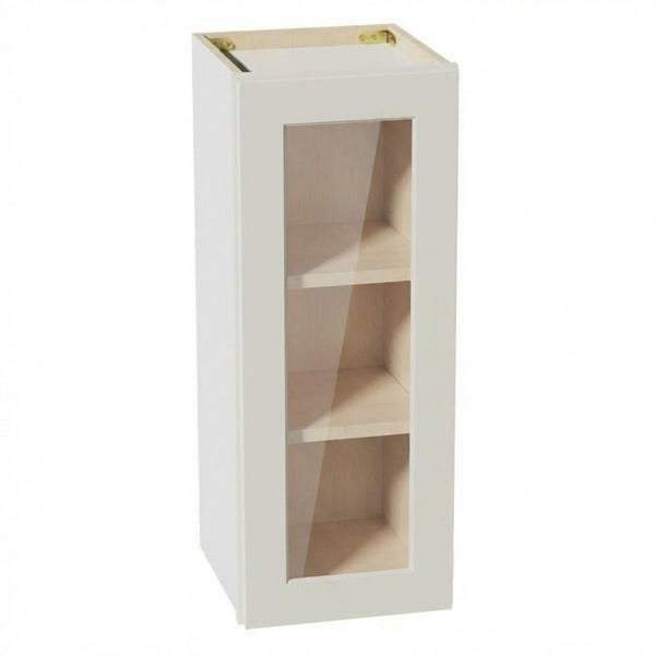 Shaker Glass Door Wall Cabinet 12" (W1230GD) · Tallis - Swan White - Hero