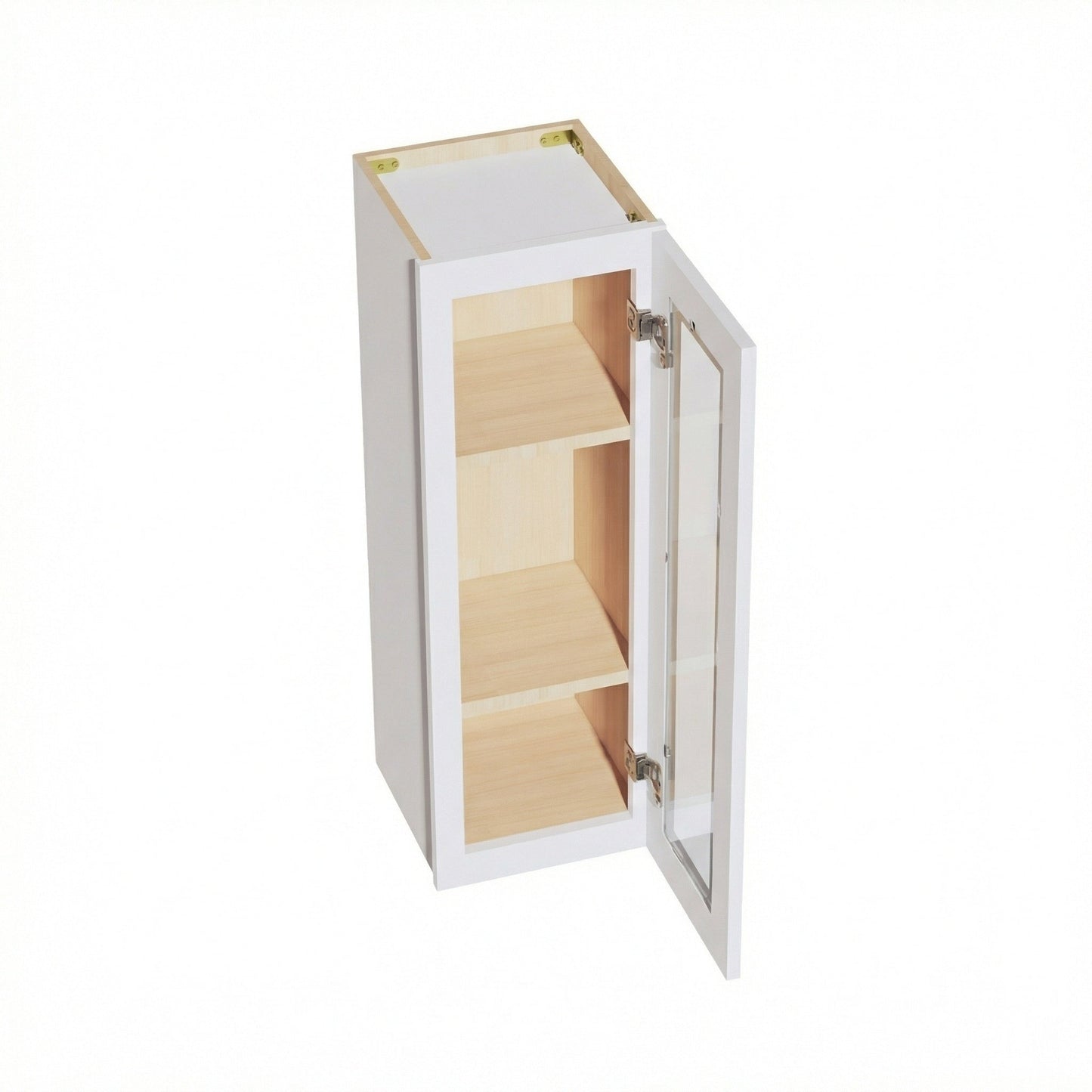 Shaker Glass Door Wall Cabinet 12" (W1236GD) · Ardelle - White - Interior