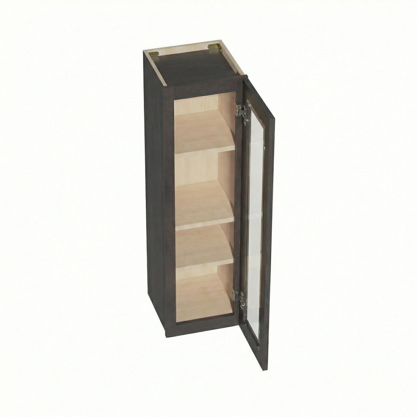 Shaker Glass Door Wall Cabinet 12" (W1242GD) · Ardelle - Charcoal - Interior