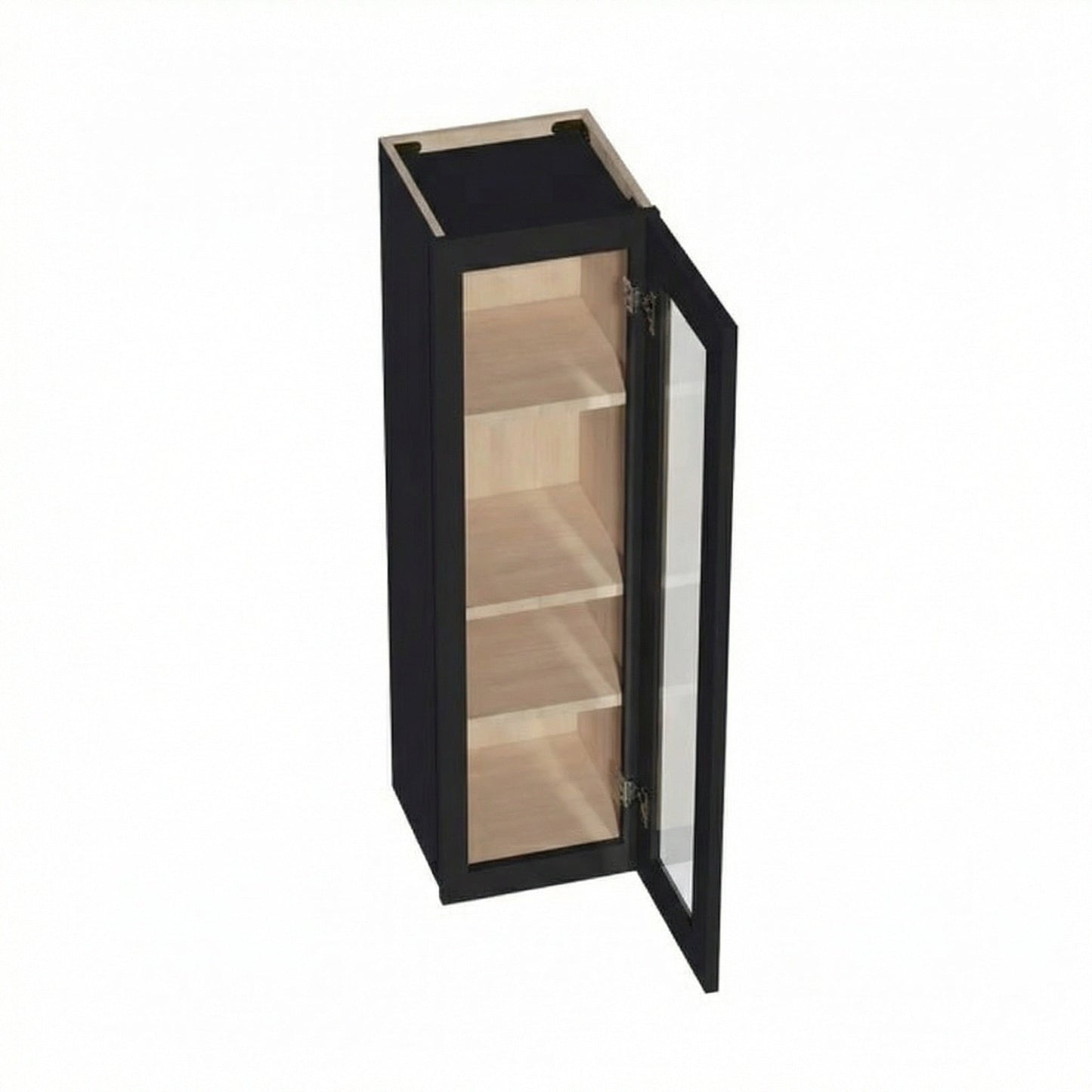 Shaker Glass Door Wall Cabinet 12" (W1242GD) · Ardelle - Ebony - Interior