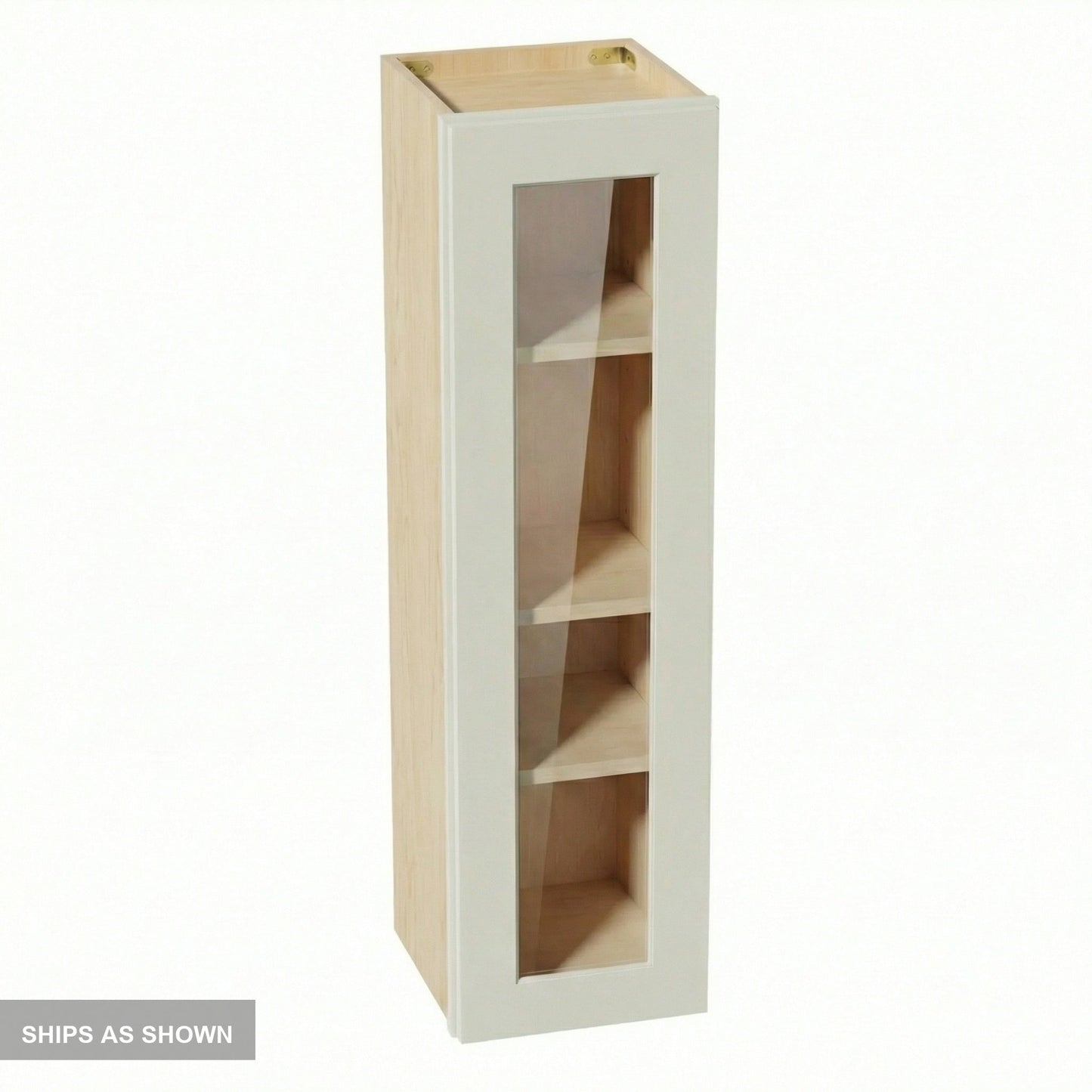 Shaker Glass Door Wall Cabinet 12" (W1242GD) · Tallis - Swan White - Flat Pack