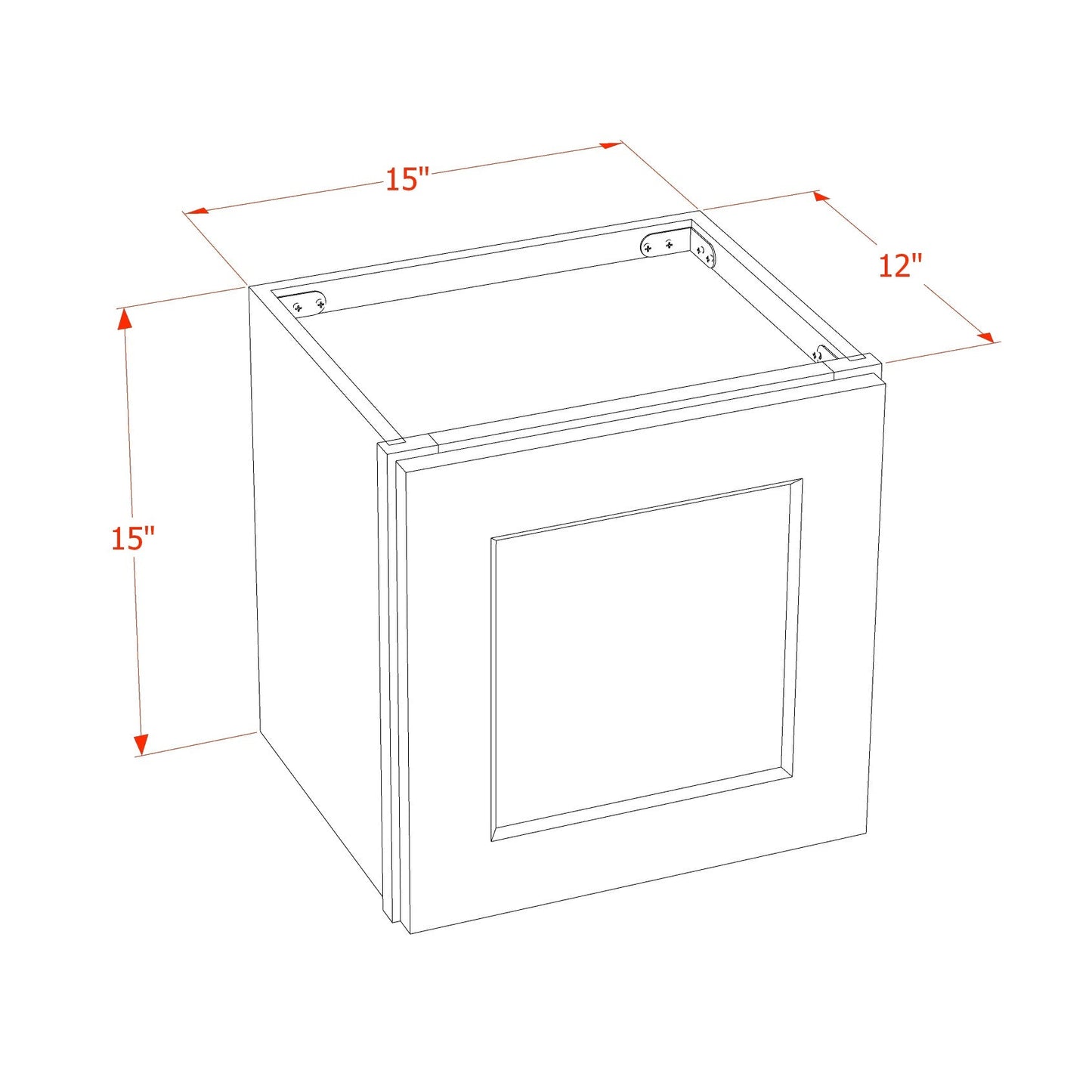 Quik Cabinets W1515GD Tallis Swan White - Dimensions