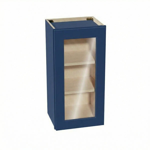 Shaker Glass Door Wall Cabinet 15" (W1530GD) · Ardelle - Blue - Hero
