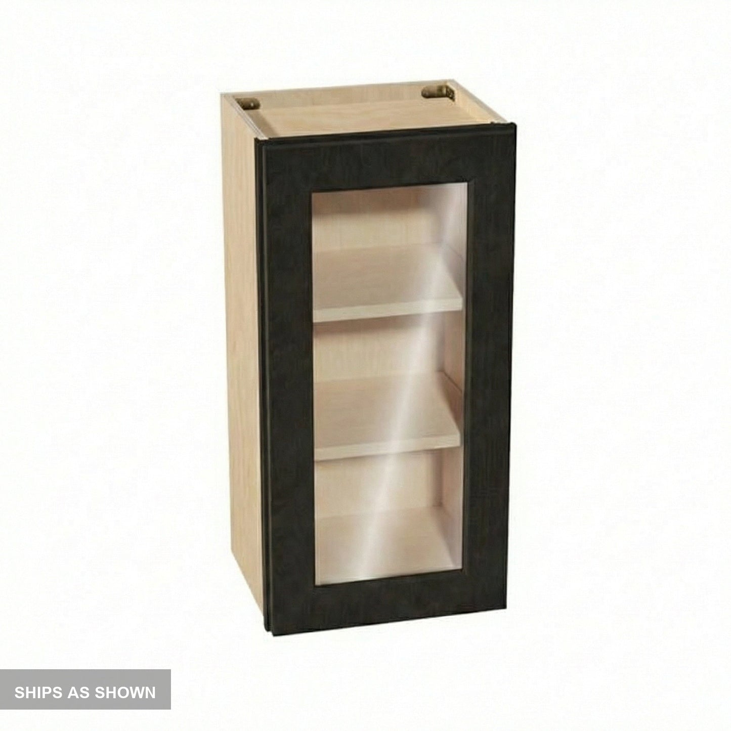 Shaker Glass Door Wall Cabinet 15" (W1530GD) · Ardelle - Charcoal - Flat Pack