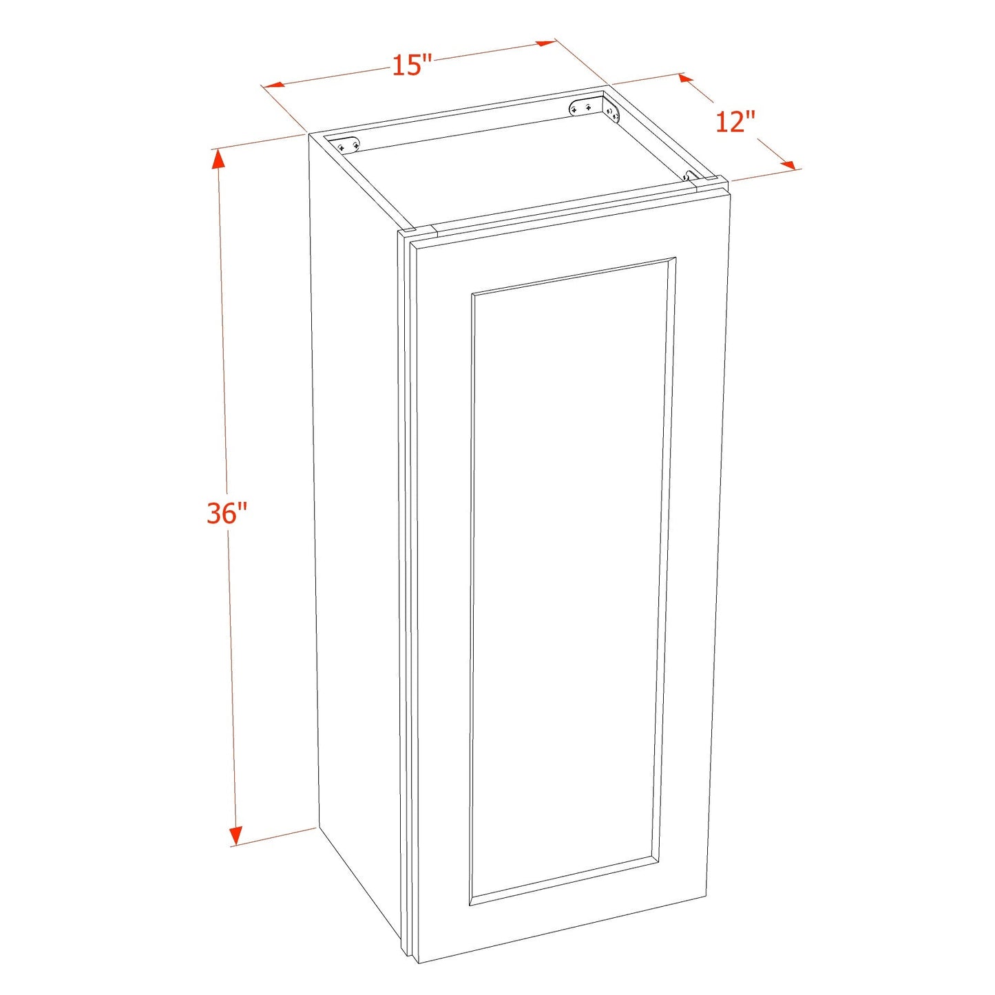 Shaker Wall Cabinet 15" (W1536) · Tallis - Dimensions