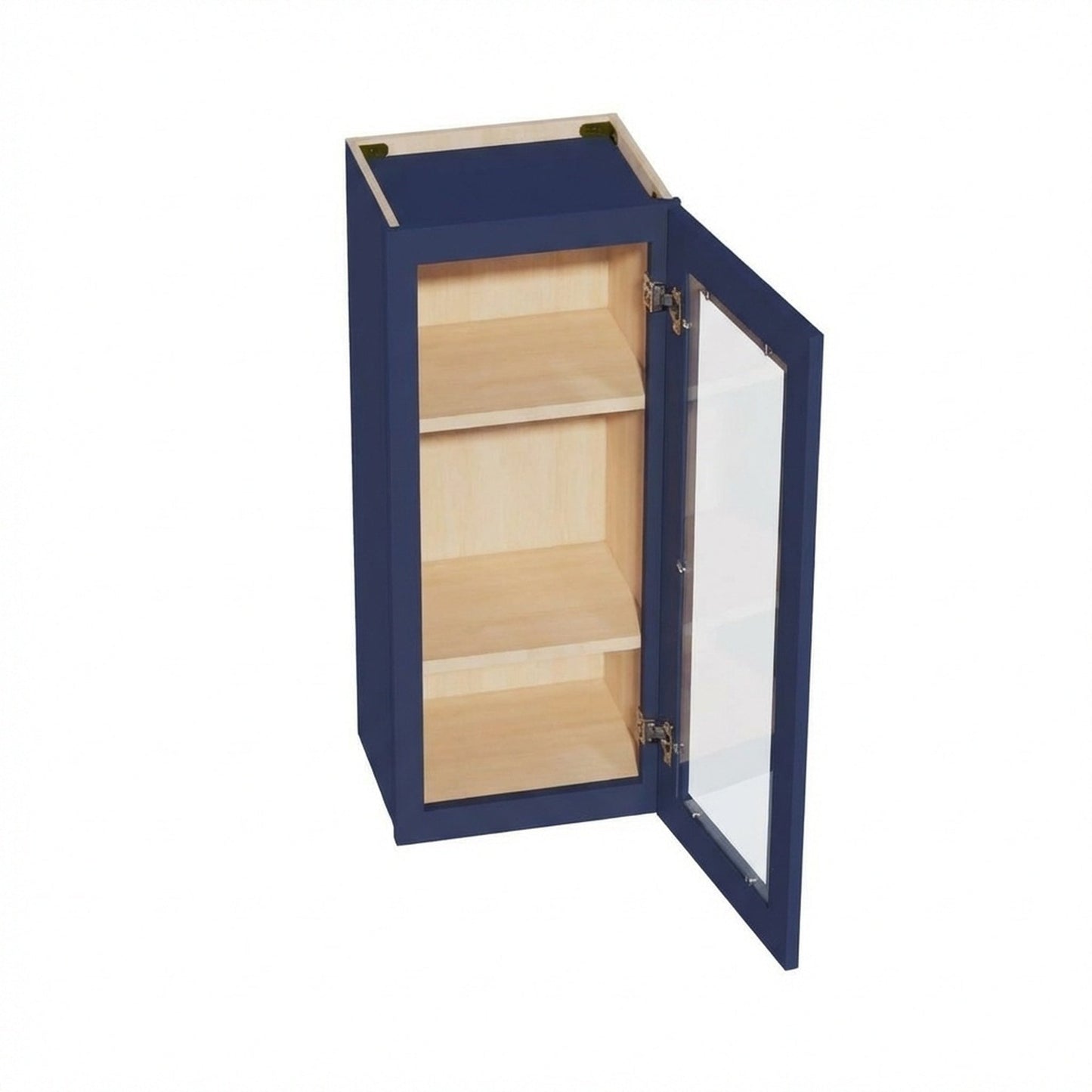 Shaker Glass Door Wall Cabinet 15" (W1536GD) · Ardelle - Blue - Interior