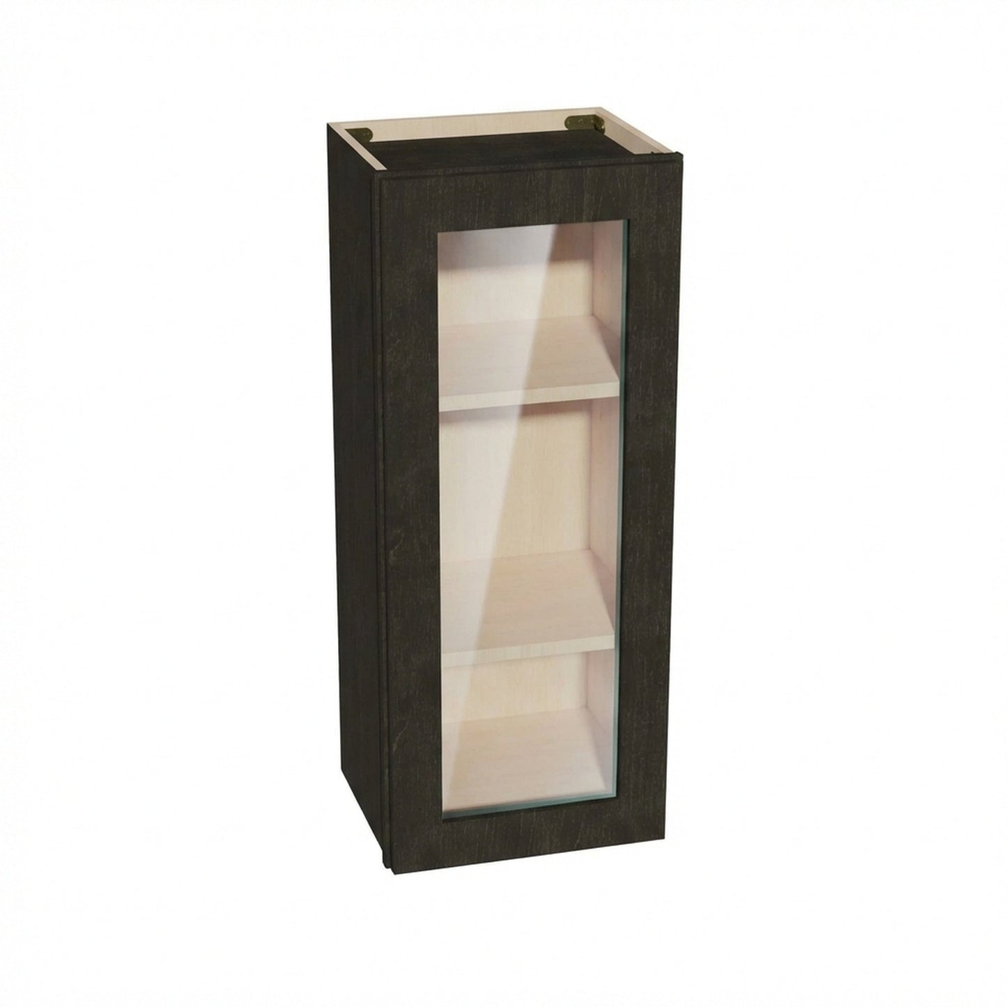 Shaker Glass Door Wall Cabinet 15" (W1536GD) · Ardelle - Charcoal - Hero