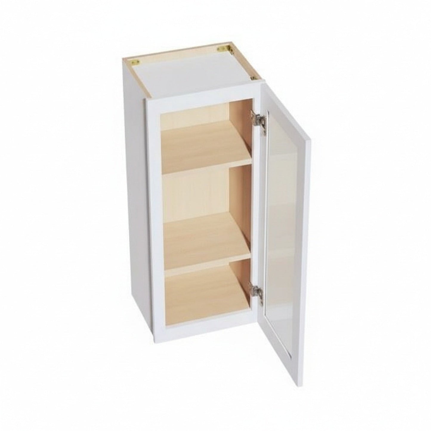 Shaker Glass Door Wall Cabinet 15" (W1536GD) · Ardelle - White - Interior
