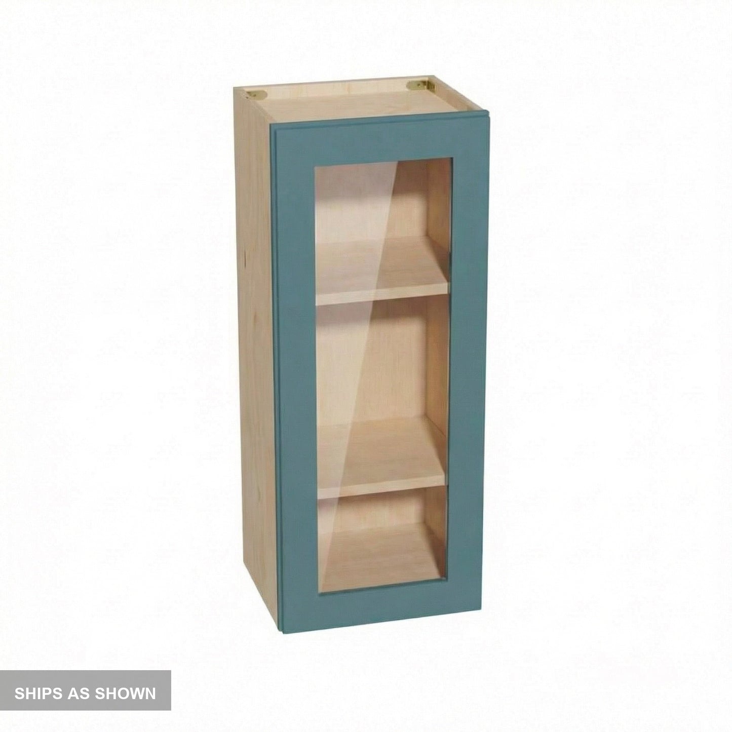 Shaker Glass Door Wall Cabinet 15" (W1536GD) · Tallis - Fairy Green - Flat Pack