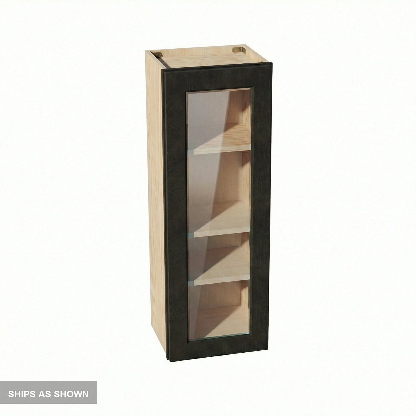 Shaker Glass Door Wall Cabinet 15" (W1542GD) · Ardelle - Charcoal - Flat Pack