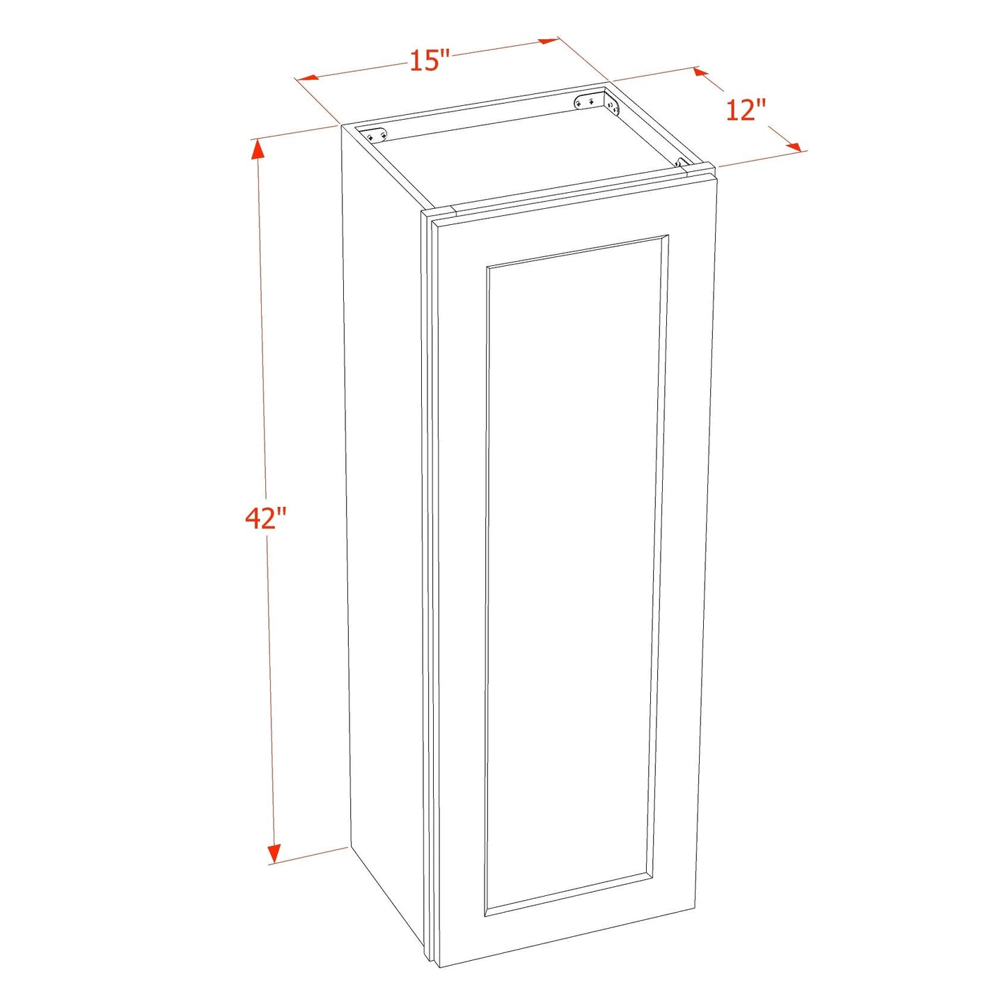 Quik Cabinets W1542GD Tallis Swan White - Dimensions