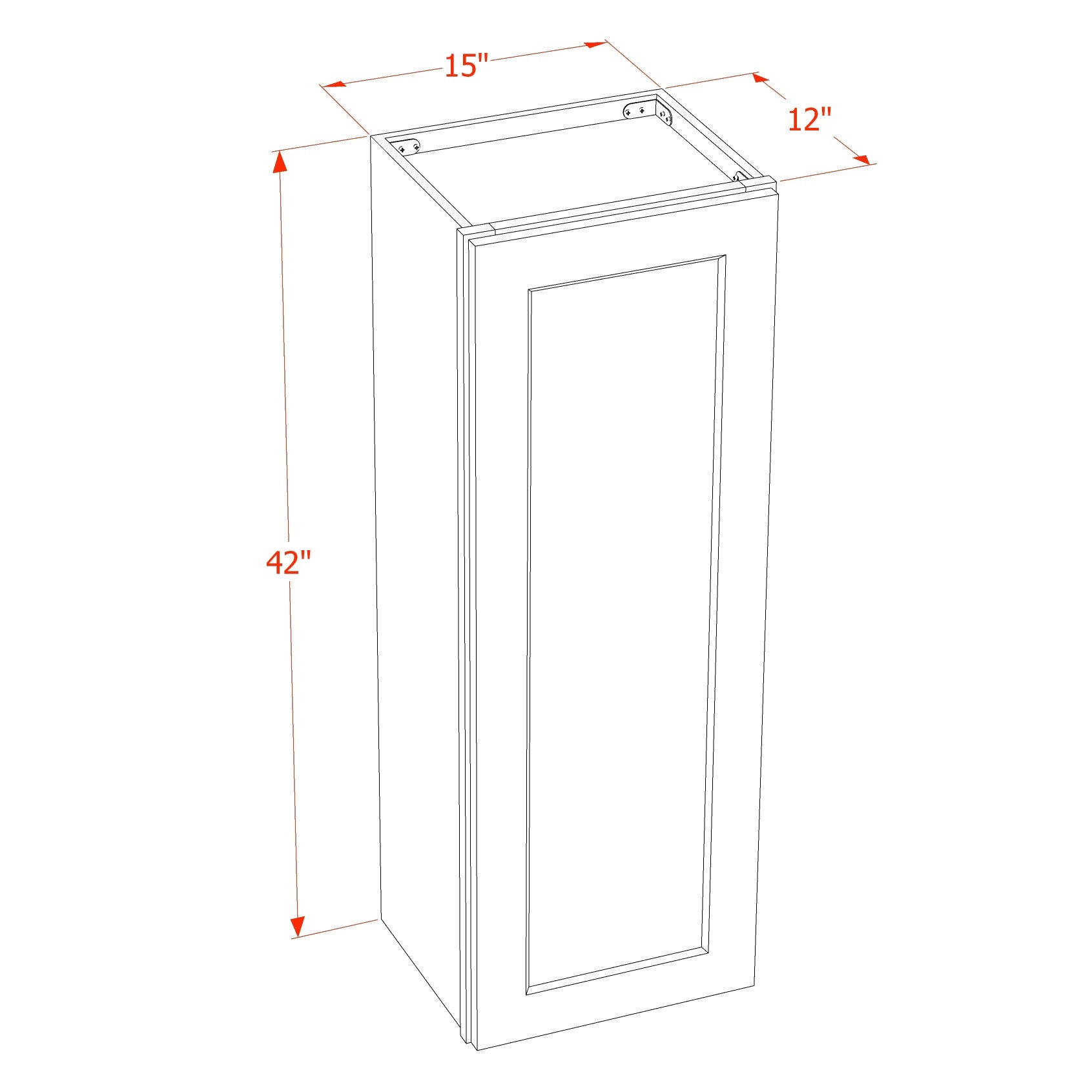 Shaker Glass Door Wall Cabinet 15" (W1542GD) · Tallis