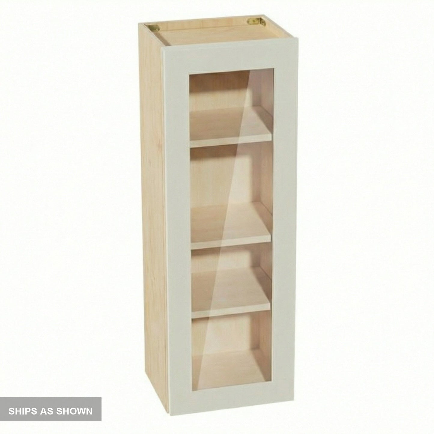Shaker Glass Door Wall Cabinet 15" (W1542GD) · Tallis - Swan White - Flat Pack