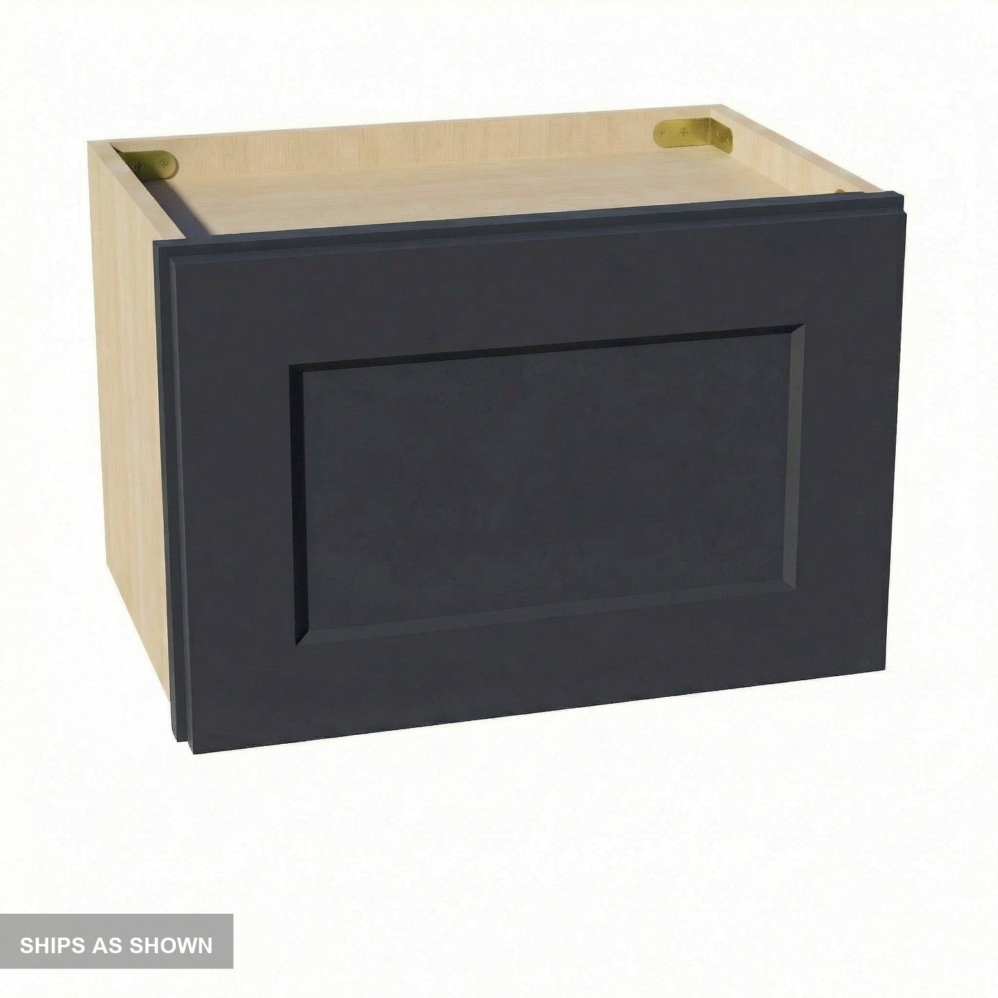 Shaker Bridge Wall Cabinet 18" (W1812) · Ardelle - Ebony - Flat Pack