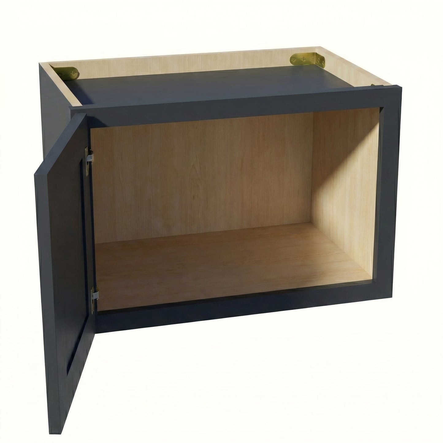 Shaker Bridge Wall Cabinet 18" (W1812) · Ardelle - Ebony - Interior