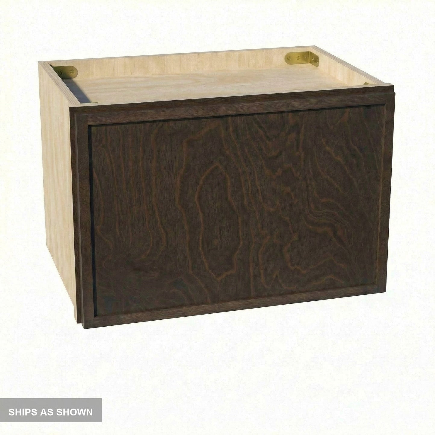 Slim Shaker Bridge Wall Cabinet 18" (W1812) · Slim - Mocha - Flat Pack