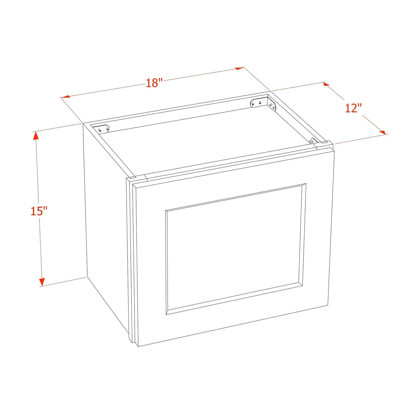 Shaker Bridge Wall Cabinet 18" (W1815GD) · Tallis - Dimensions