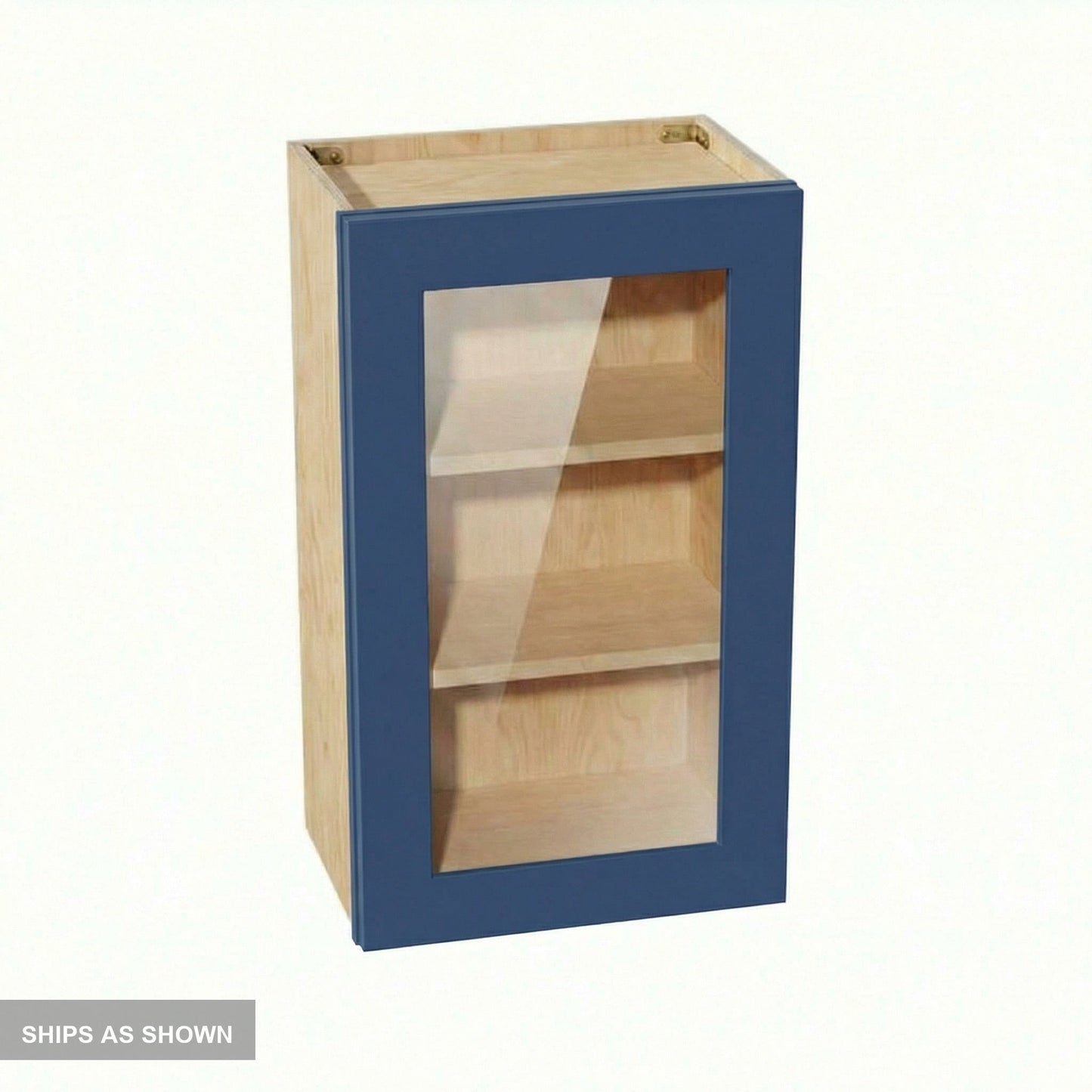 Shaker Glass Door Wall Cabinet 18" (W1830GD) · Ardelle - Blue - Flat Pack