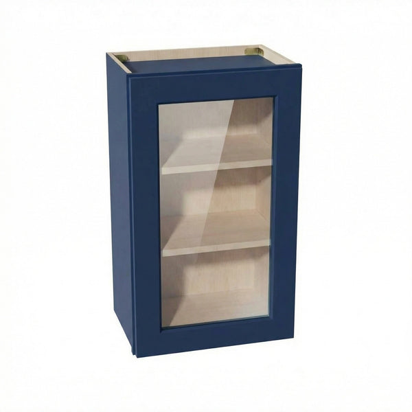Shaker Glass Door Wall Cabinet 18" (W1830GD) · Ardelle - Blue - Hero