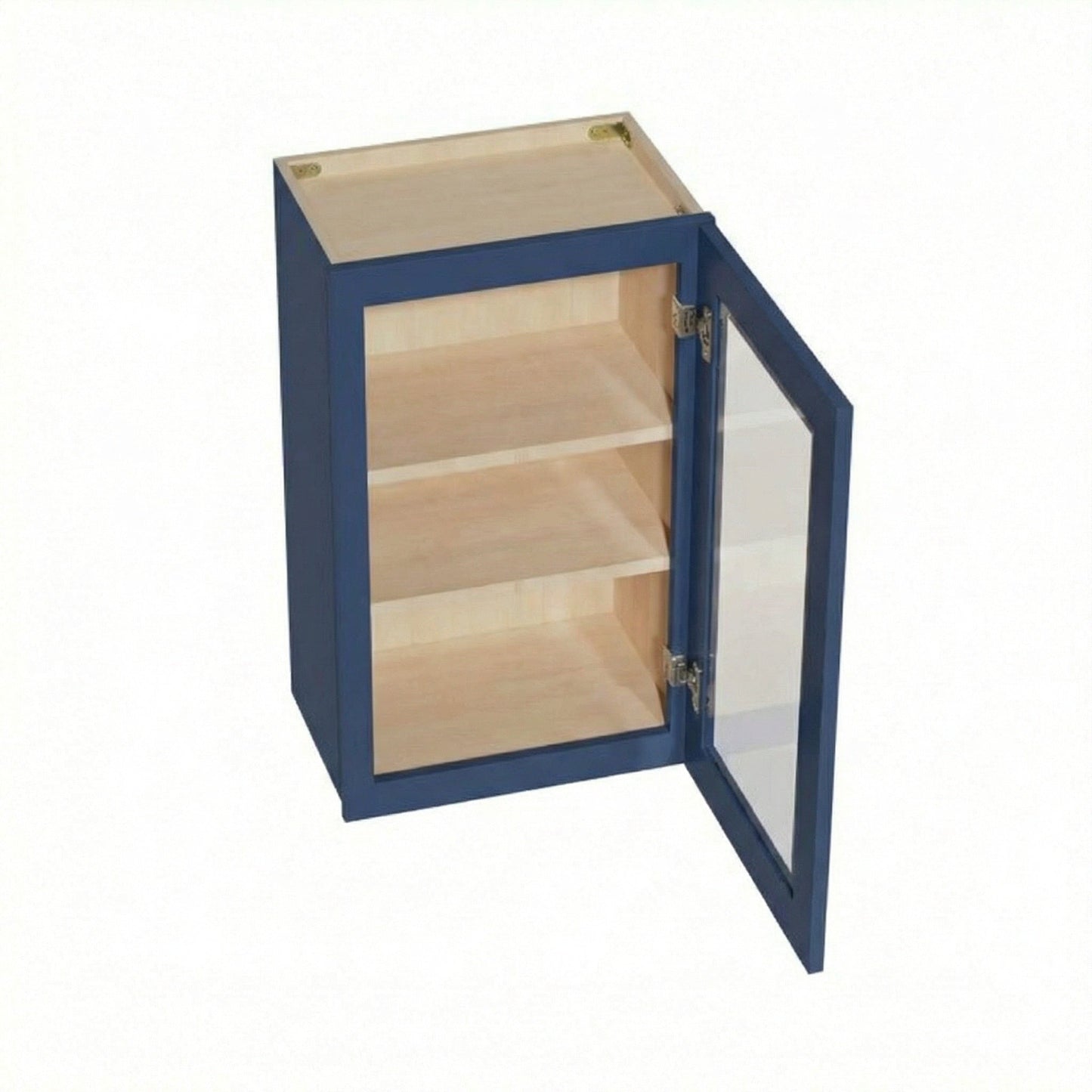 Shaker Glass Door Wall Cabinet 18" (W1830GD) · Ardelle - Blue - Interior