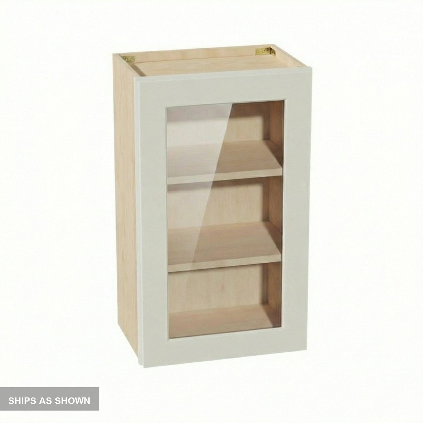 Shaker Glass Door Wall Cabinet 18" (W1830GD) · Tallis - Swan White - Flat Pack