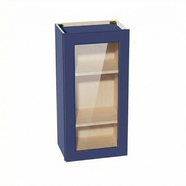 Shaker Glass Door Wall Cabinet 18" (W1836GD) · Ardelle - Blue - Hero