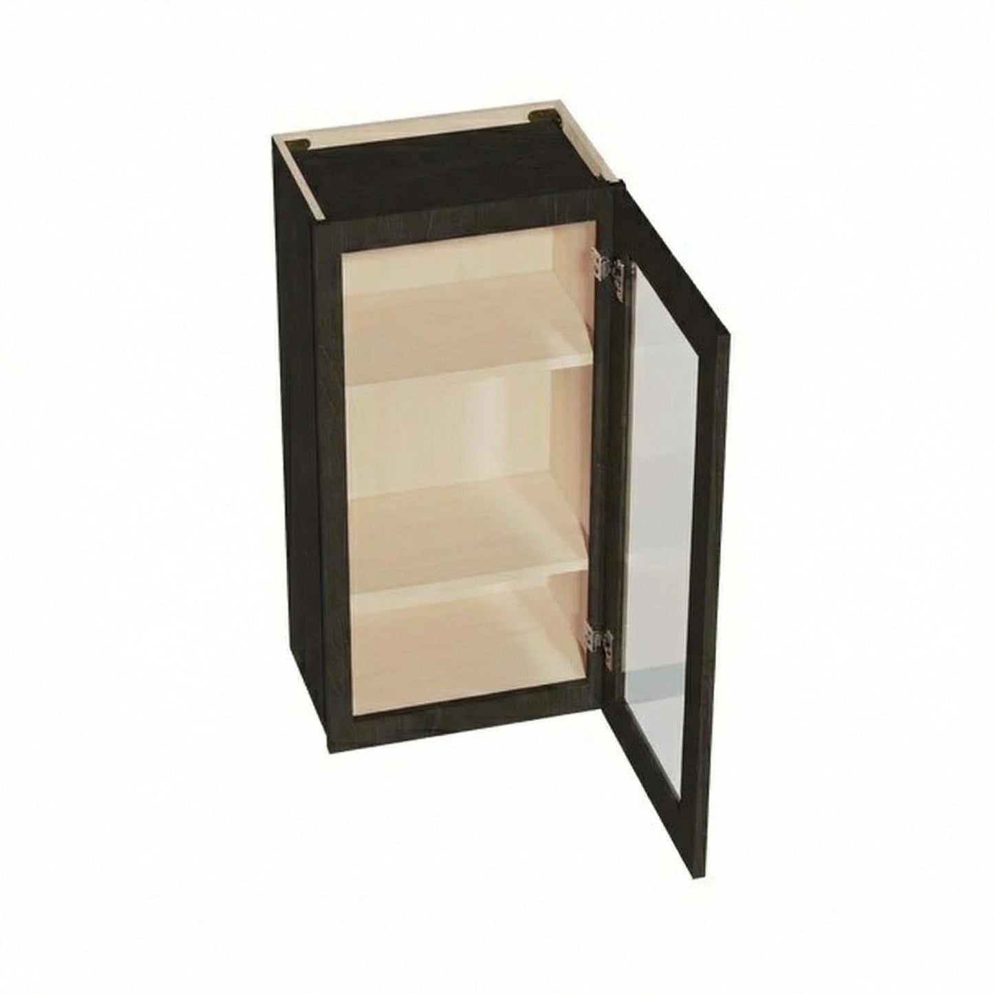 Shaker Glass Door Wall Cabinet 18" (W1836GD) · Ardelle - Charcoal - Interior