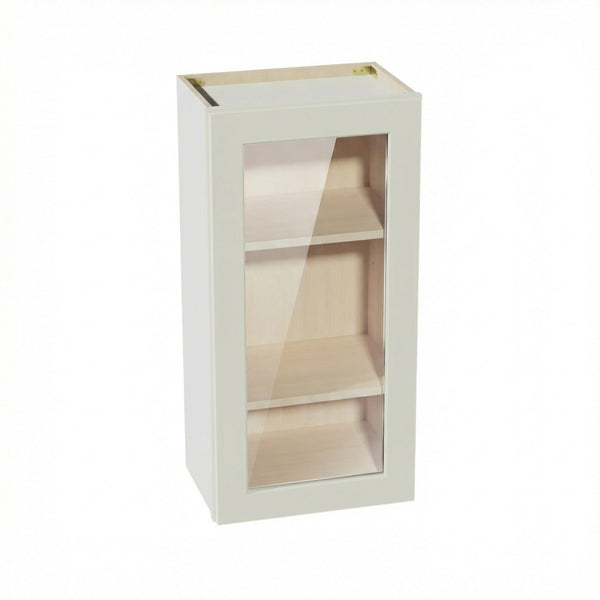 Shaker Glass Door Wall Cabinet 18" (W1836GD) · Tallis - Swan White - Hero
