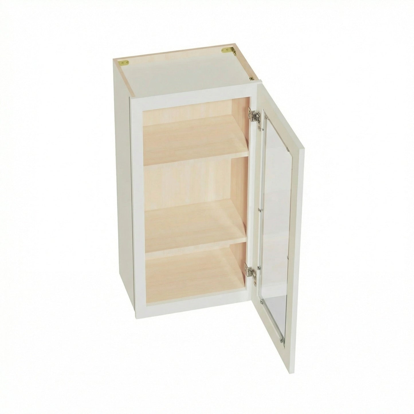 Shaker Glass Door Wall Cabinet 18" (W1836GD) · Tallis - Swan White - Interior